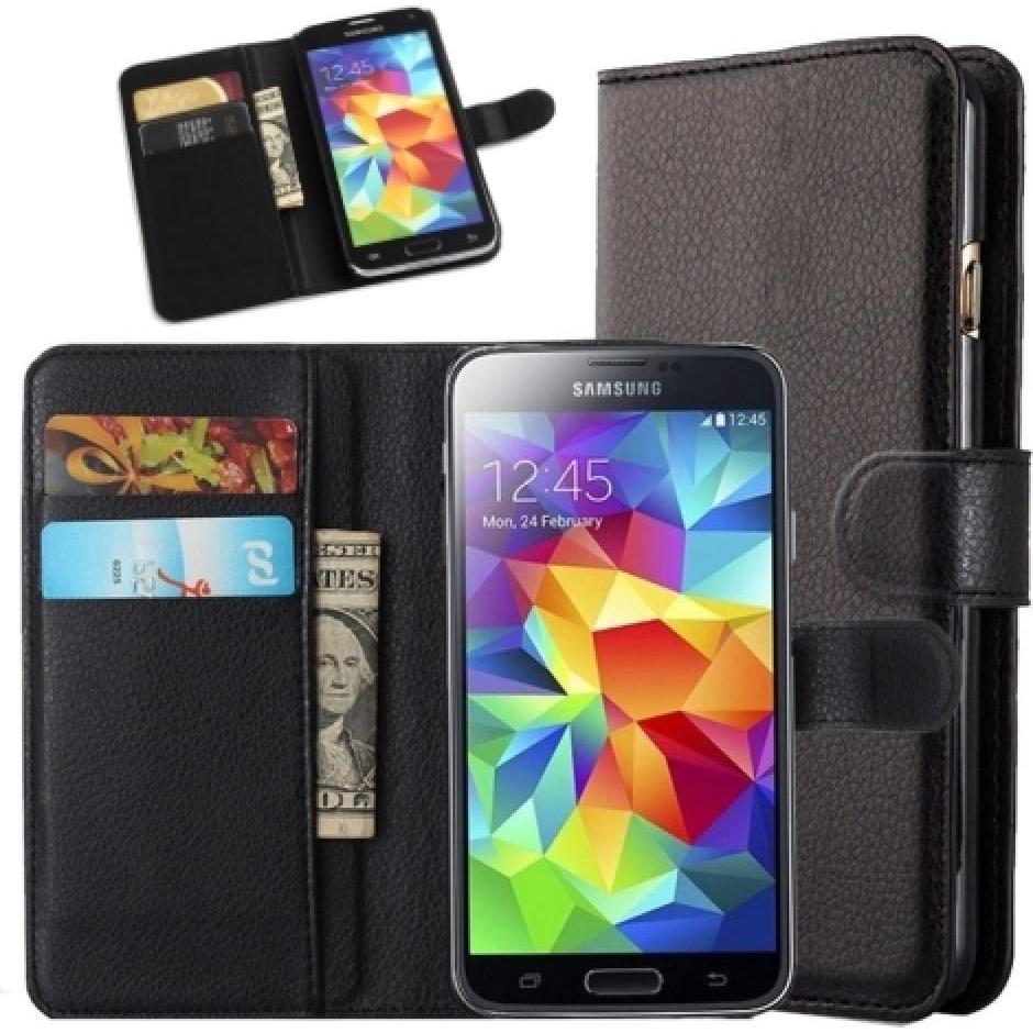 Screenguard Samsung Galaxy S5 Leather Guard Lederhülle (Samsung Galaxy S5), Smartphone Hülle, Schwarz