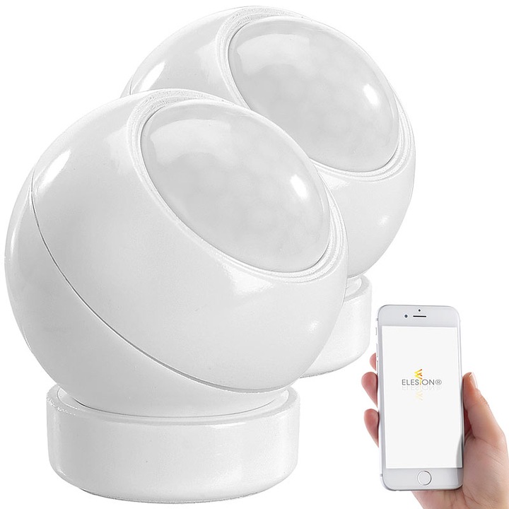 Image du produit Luminea Lot de 2 détecteurs de mouvement et de lumière PIR WLAN (6 m)