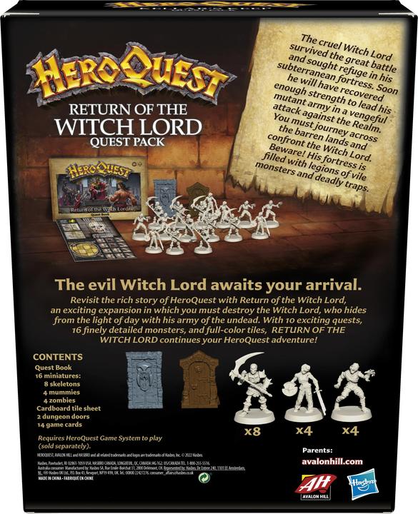 Produktbild Hasbro Gaming HeroQuest Die Rückkehr des Hexen-Lords Abenteuerpack Basisspiel (Französisch)