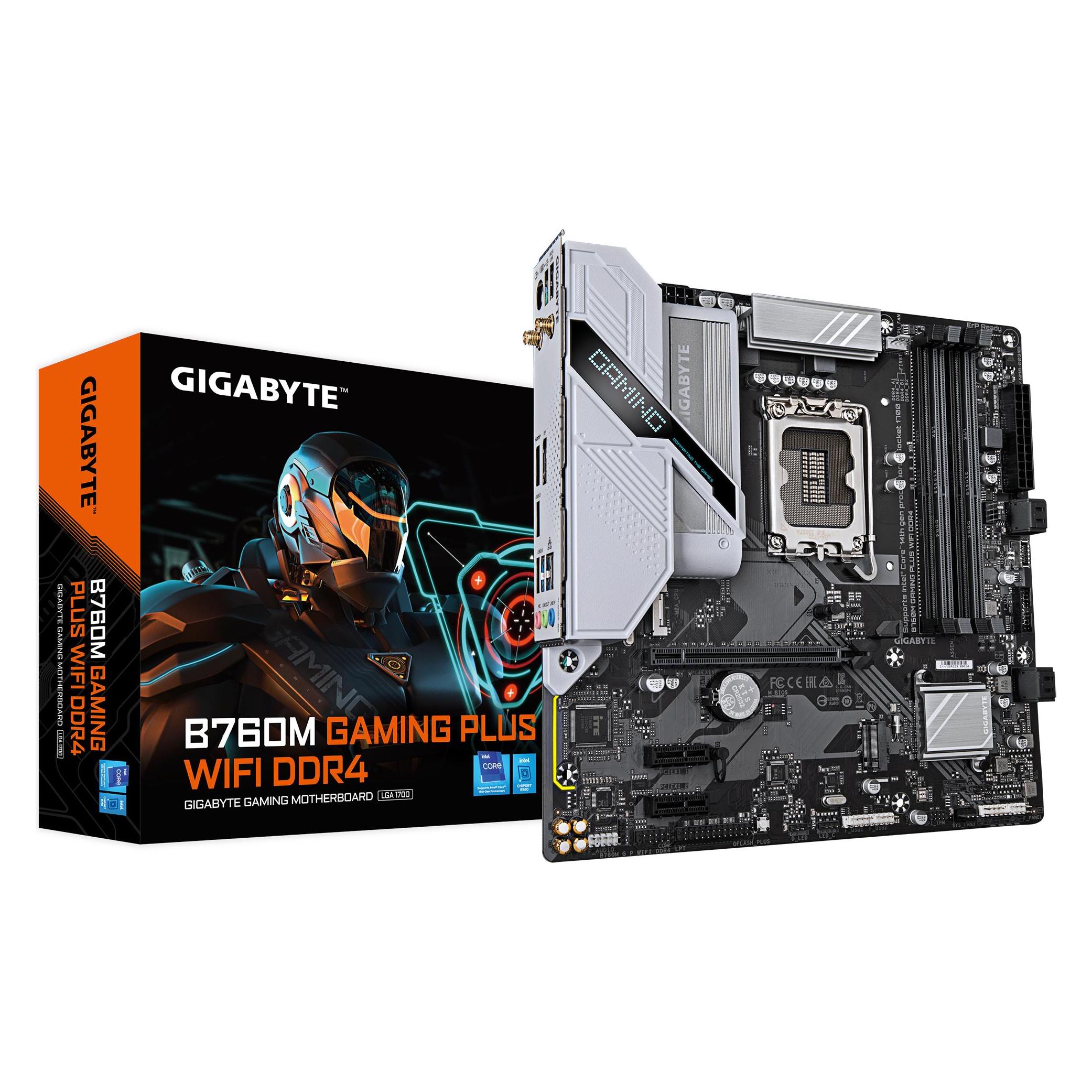 Gigabyte B760M Gaming Plus WIFI DDR4 (LGA 1700, Intel B760, mATX), Mainboard