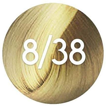 Actual product image Wella Vopsea permanenta Illumina Colour 8/38, Blond Deschis Auriu Albastru, 60ml (8, 38 Light blonde golden blue)