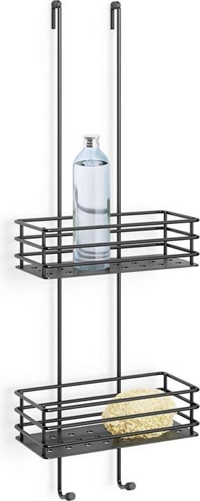 Actual product image Zack Shower basket IPARO stainless steel matt black for hanging (25.50 x 14.30 x 74 cm)