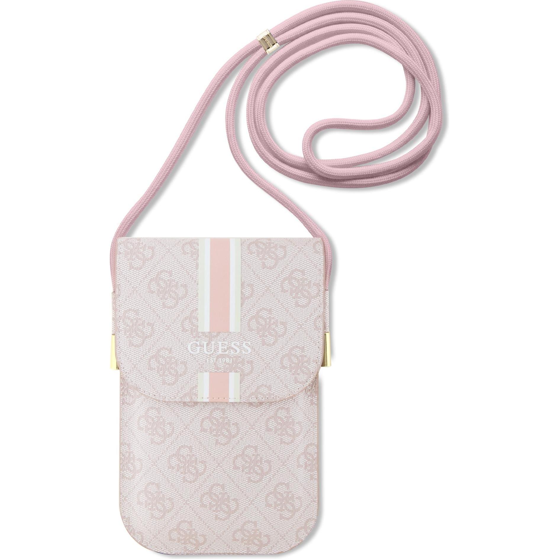 Guess US Wallet With Strips & 4G Design (Universal), Smartphone Hülle, Pink