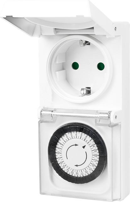 Produktbild LogiLink Mechanische Zeitschaltuhr, 2er Set, IP44, weiss