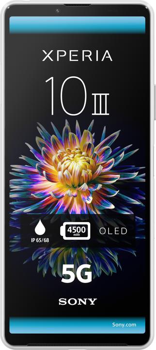 Actual product image Sony Xperia 10 III (128 GB, White, 6", Hybrid Dual SIM, 5G)