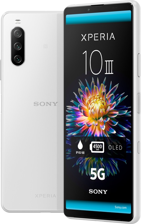 Sony Xperia 10 III (128 Go, Blanc, 6", Double SIM hybride, 12 Mpx, 5G)