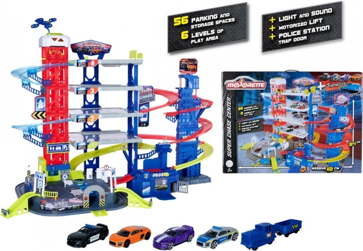 Actual product image Majorette Super Chase Center+5 vehicles
