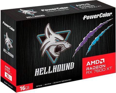 Image du produit Powercolor Radeon RX 7600 XT Hellhound 16GB OC (RDNA 3, GDDR6, 3x DisplayPort, 1x HDMI 2.1) (16 Go)