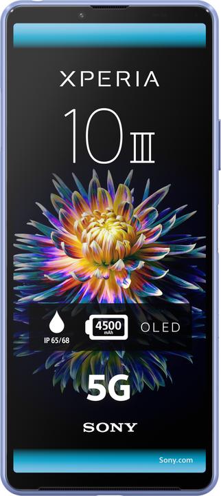 Actual product image Sony Xperia 10 III (128 GB, Blue, 6", Hybrid Dual SIM, 5G)