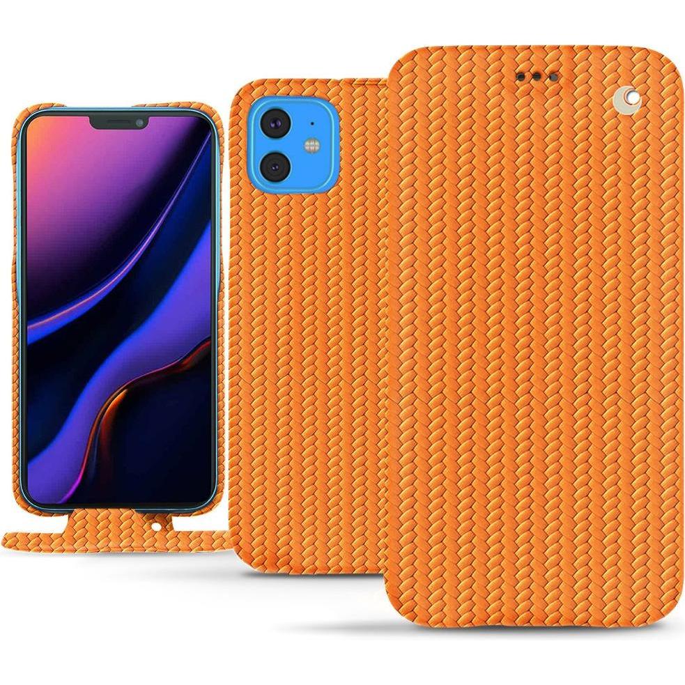 Noreve Lederschutzhülle vertikal (Apple iPhone 11), Smartphone Hülle, Orange