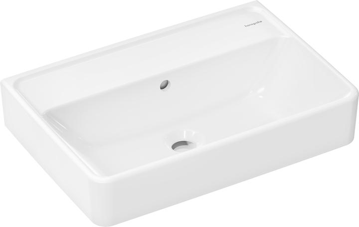 Produktbild hansgrohe Xanuia Q Waschtisch Compact, ohne Hahnloch, mit Überlauf, 550x370mm, SmartClean, weiss (580 mm, 200 mm)