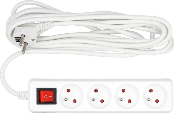 Produktbild Toya Steckdosenleiste 4 Steckdosen 5 m weiss (72533) (4 x, CEE 7/5, 5 m)