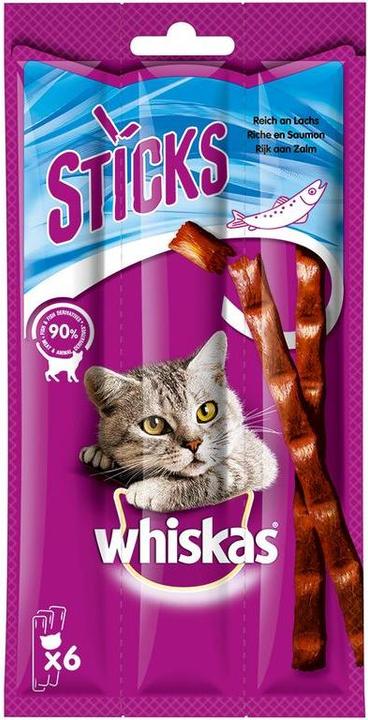 Immagine prodotto Whiskas Confezione di STICKS ricca di salmone (Adulto, 14 pz., 36 g)