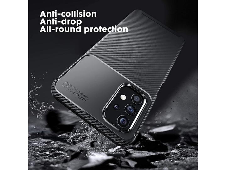 Actual product image Screenguard Samsung Galaxy A52 Cover Carbon Design TPU Case (Samsung Galaxy A52)