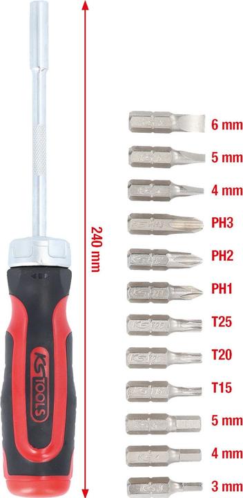 Image du produit KS Tools 12 en 1 Tournevis à cliquet pour embouts