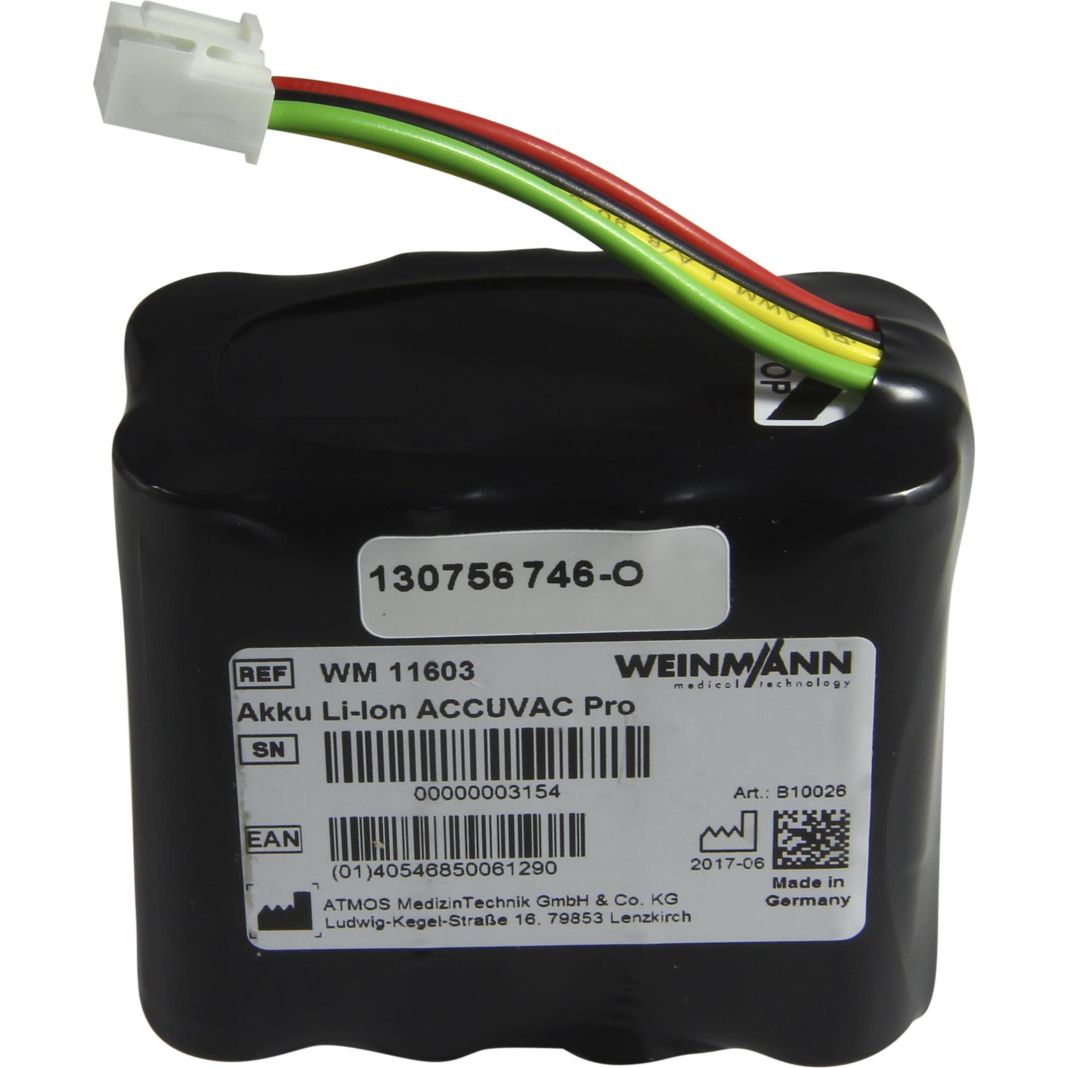 AccuCell Akku Weinmann Absaugpumpe Accuvac Pro - WM11603 (1 Stk., Gerätespezifisch, 4300 mAh), Batterien + Akkus