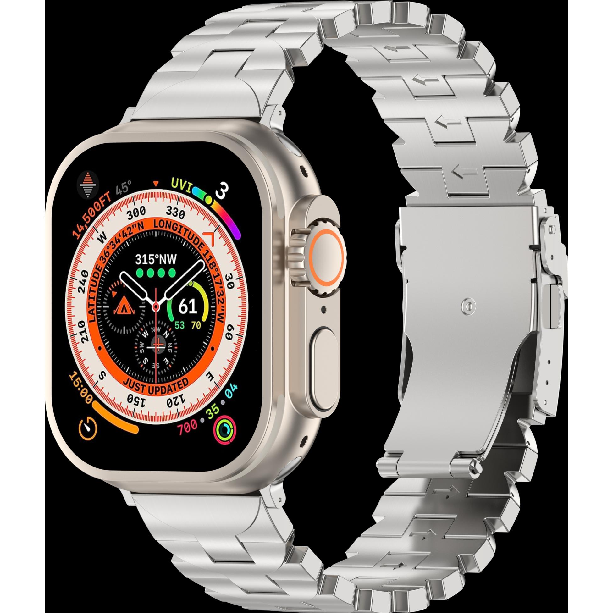 Strap-it Armband (Titan, Apple Watch), Uhrenarmband, Silber