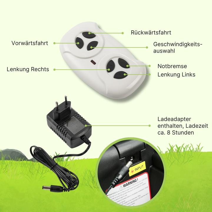 Actual product image Hermex Elektro-Traktor für Kinder Elektroauto mit Anhänger Kinderfahrzeug (12 V)