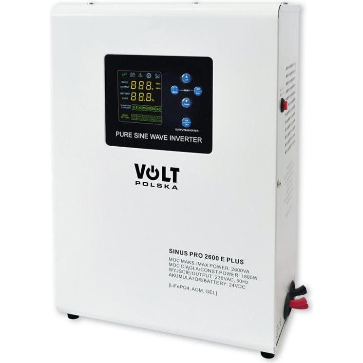 Volt Polska, Convertitore di tensione, Przetwornica SINUSPRO 2600 E PLUS 24/230V (1800/2600W) (AGM, GEL, LiFePO4)