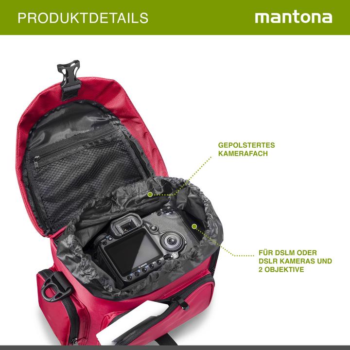 Actual product image mantona premium photo bag red / black (Camera shoulder bag, 19 l)
