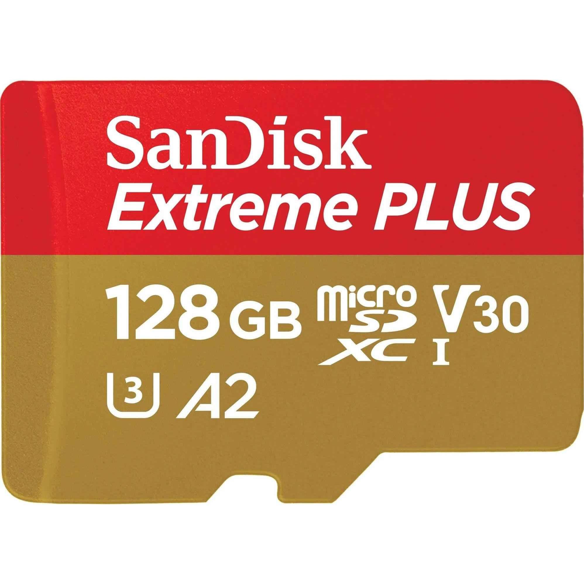 Thumbnail - SanDisk Extreme Plus (128 GB, microSDXC, U3, UHS-I), Speicherkarte, Rot, Gold