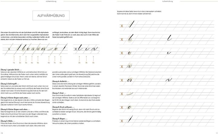 Actual product image Kalligrafie Alphabete – Das praktische Übungsheft (German, Natasha Safarik, 2021)