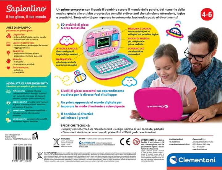 Actual product image Clementoni Sapientino - Il Mio Primo Laptop Girl (Italian)