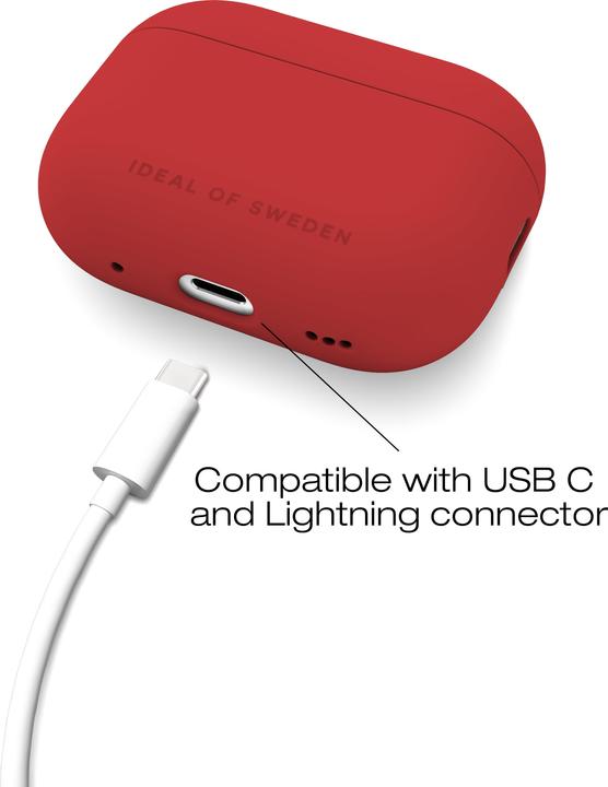 Produktbild iDeal Of Sweden Airpods Pro laadimiskarbiümbris (1/2 gen), silikoon, punane