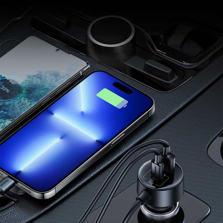 Immagine prodotto Baseus Accendisigari per auto 1 per 2 ad alta efficienza Pro 30 W (nero)