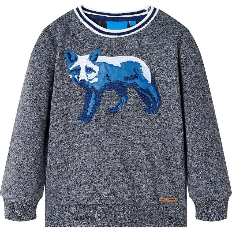 VidaXL, Unisex, Pullover, Kinder-Sweatshirt Marineblau Melange 104,Material: 80, Blau, (104)