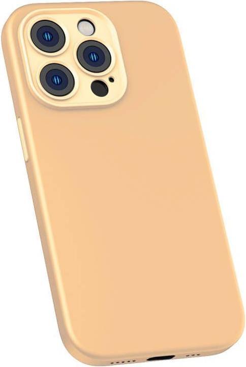 Actual product image Baseus Liquid Silica Gel Case for iPhone 14 Pro Max (Sunglow)+ tempered glass + cleaning kit (Apple iPhone 14 Pro Max)