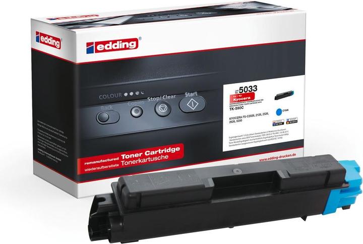 Actual product image Edding Toner 18-5033 like Kyocera TK-590C 5.000pages cyan - toner unit (C)
