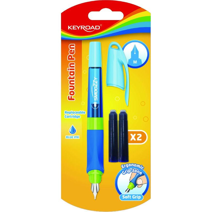 Keyroad, Penne, Penna stilografica Smoozzy writer, m, con cartucce, blister, colori assortiti (Colori assortiti)
