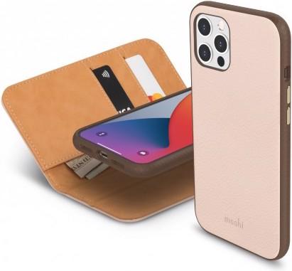 Produktbild Moshi Overture Case with Detachable Magnetic Wallet for iPhone 12/12 Pro - Luna Pink (Apple iPhone 12, Apple iPhone 12 Pro)