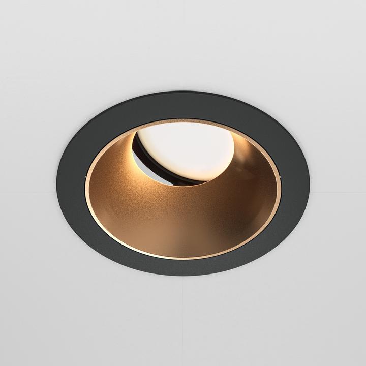 Produktbild Maytoni Share Deckeneinbaulampe GU10 Schwarz-Gold Ø86mm (GU10)