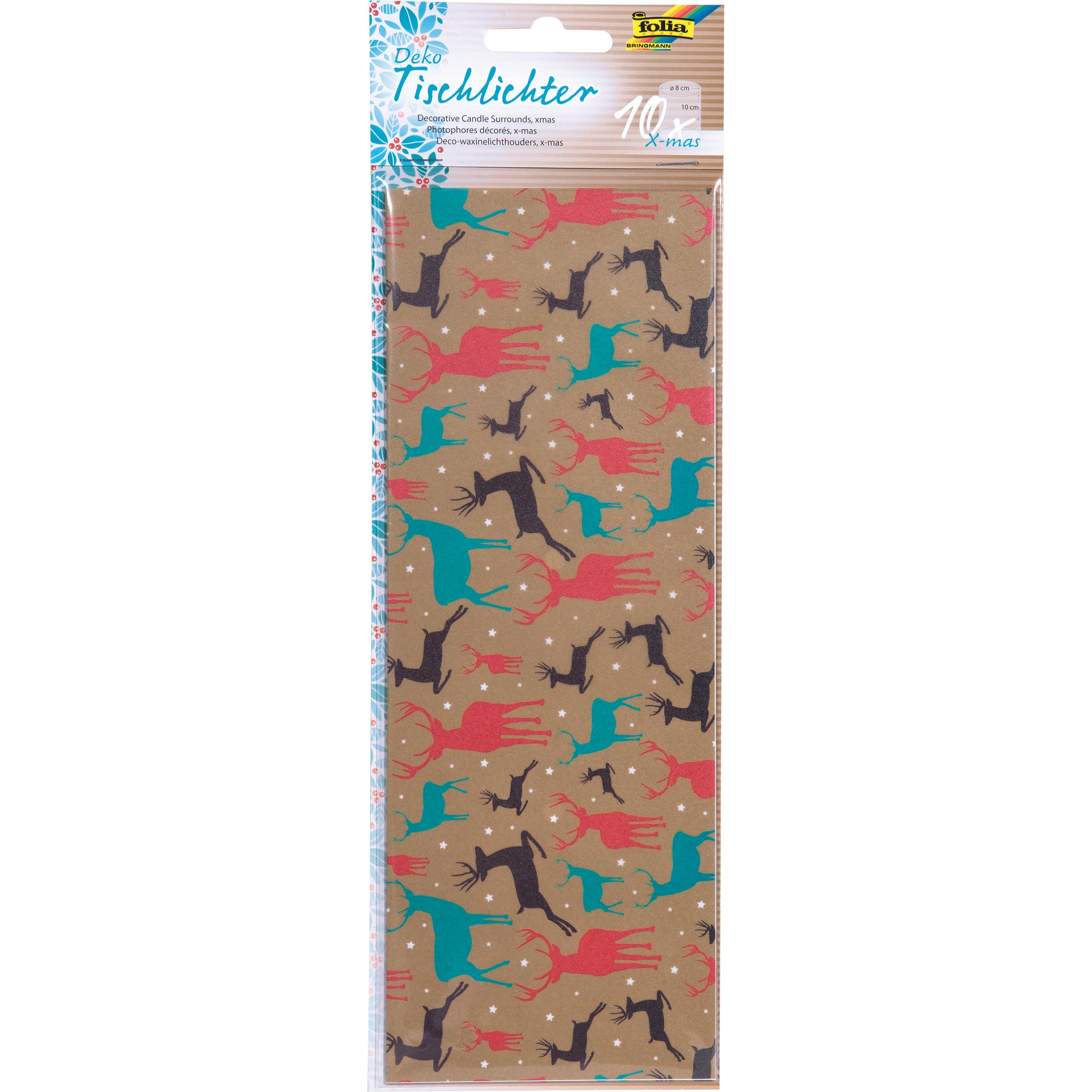 Folia, Bastelpapier, Tischlichter X-Mas (115 g/m², 10 x)