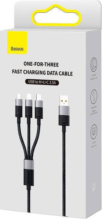 Actual product image Baseus 3 in 1 USB Ladekabel (0.60 m, USB 3.0)