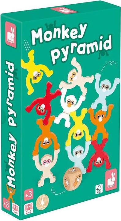 Actual product image Janod Game Monkey Pyramid (German, French, Swiss German, Italian, English)