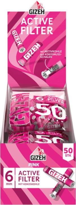 Produktbild Gizeh Pink Active Filter 6mm Dispaly 10x 50pcs