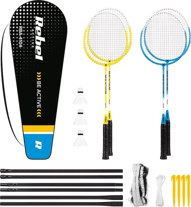 Rebel Badminton-Set mit Netz ACTIVE