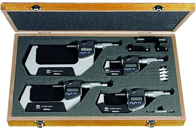 Produktbild Mitutoyo Digitale Bügelmessschraube Satz 4 Stück IP65 0-100 mm Digimatic