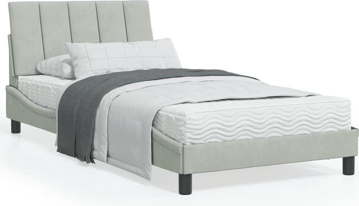 vidaXL Letto Letto imbottito Struttura letto Letto matrimoniale Materasso Grigio chiaro 120x200cm Velluto (120 x 200 cm)