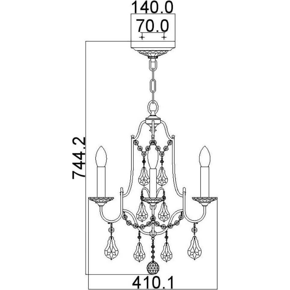 Thumbnail - Elstead Lighting, Kronleuchter, Valentina Kronleuchter E14 4-fach Oxidierte Bronze (41 cm)