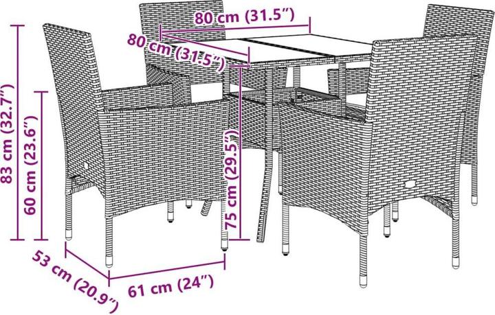 Produktbild vidaXL Garten Essgruppe