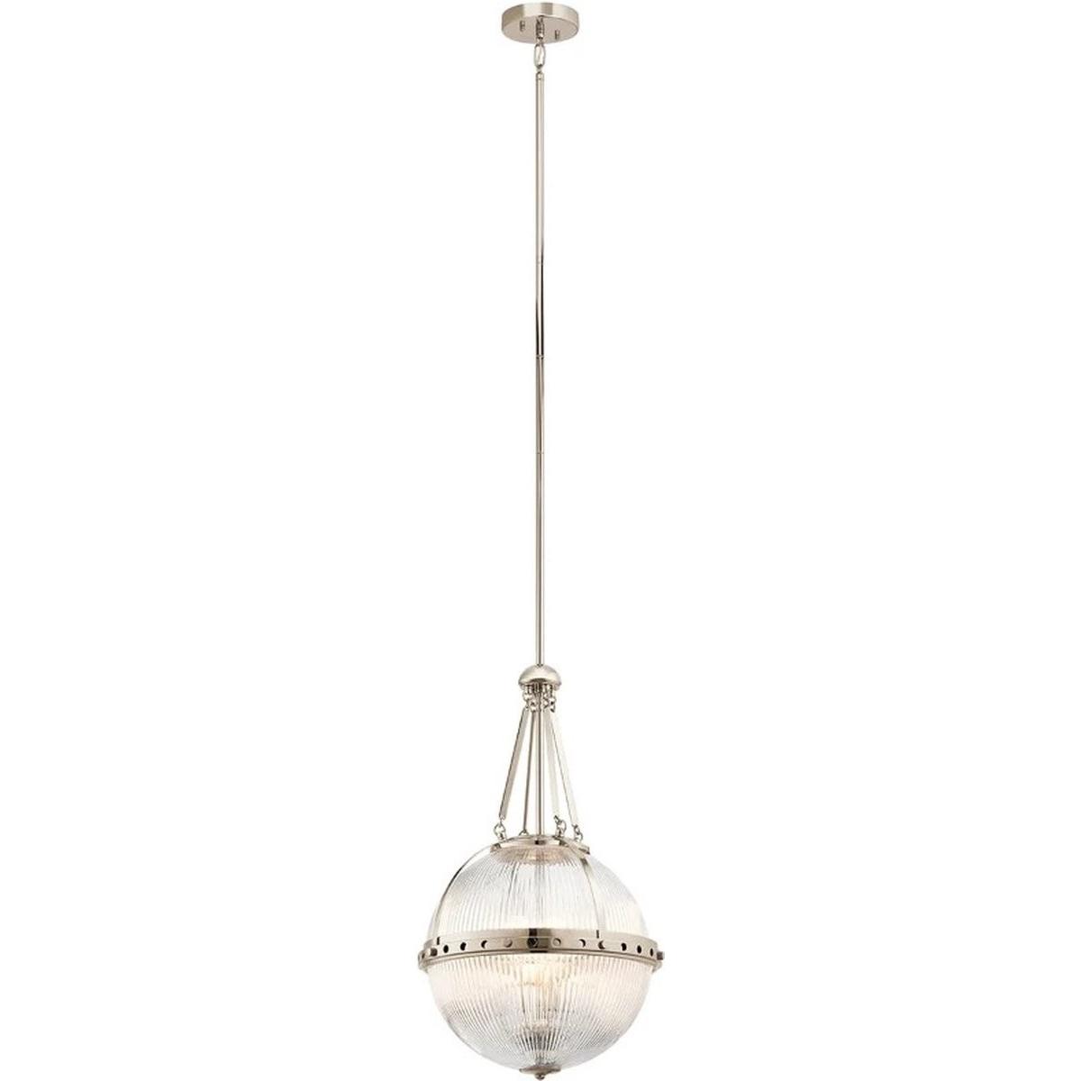 Elstead Lighting Argento Lampada A Sospensione, Lampada A Sospensione Aster E14 Tripla In Nichel Lucido (E14)