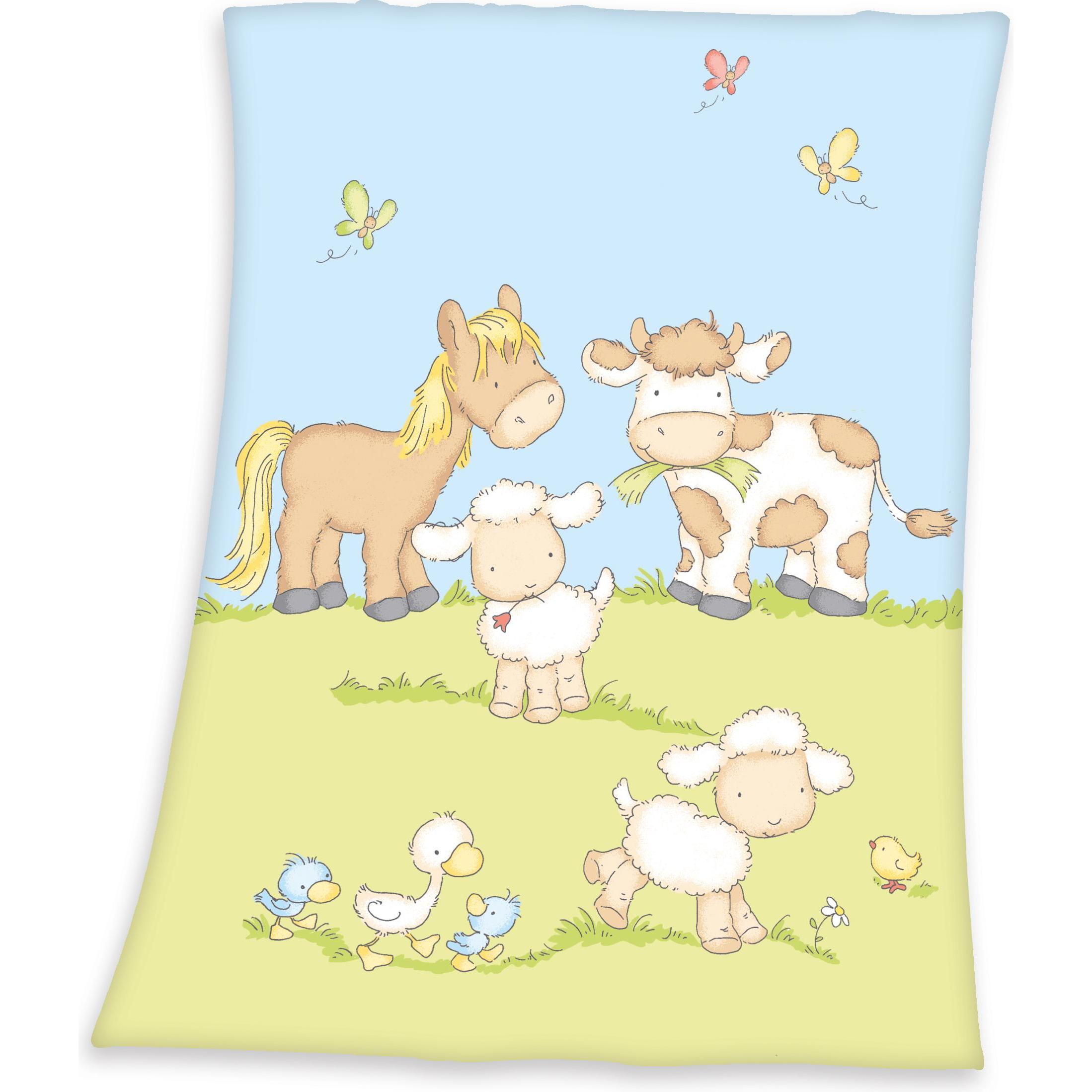 Herding, Babydecke, Fynn Bauernhof Tiere (75 x 100 cm)