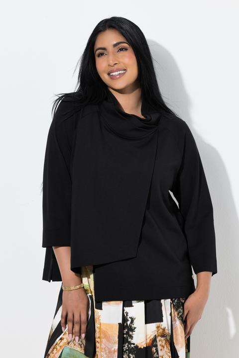 Produktbild Ulla Popken Punto-Sweatshirt, A-Linie, Stehkragen, 3/4-Arm (58)