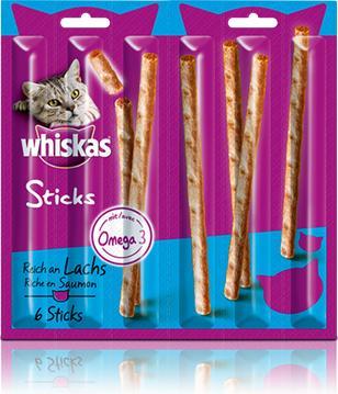 Immagine prodotto Whiskas Confezione di STICKS ricca di salmone (Adulto, 14 pz., 36 g)