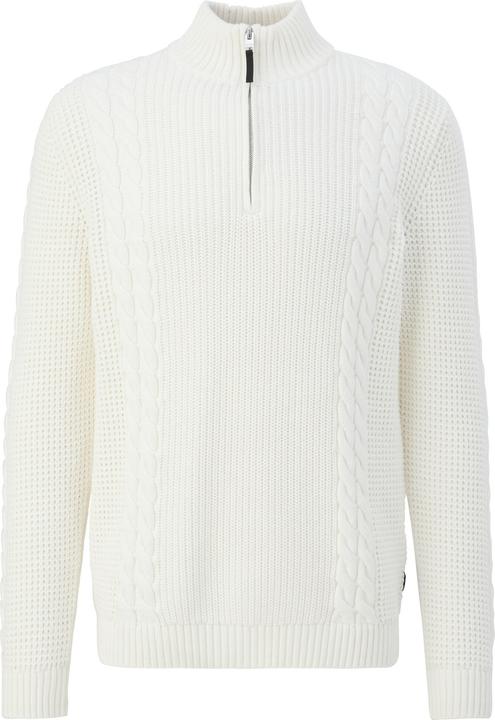 Produktbild s.Oliver Strickpullover Troyer-Pullover mit Zopfmuster (XXL)