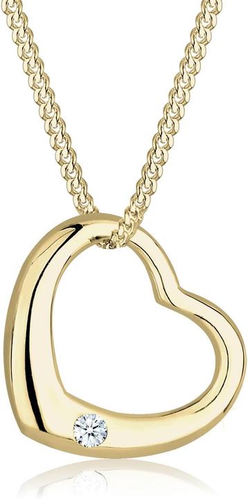 Produktbild Elli Diamore Womens necklace heart 375 yellow gold diamond white 003 ct round cut 45 cm 010644151545 (Gelbgold)